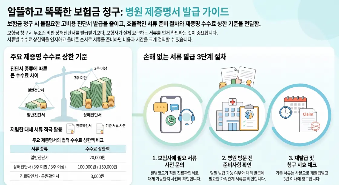 골절진단서 발급비용 일반진단서 상해진단서 재발급 아이 대리발급 안내