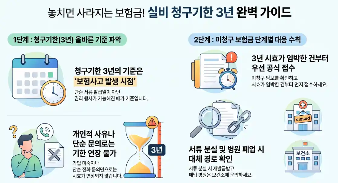 실비 청구기간 3년 보험금 청구기간 소멸시효 오래된 병원비 실비 안내