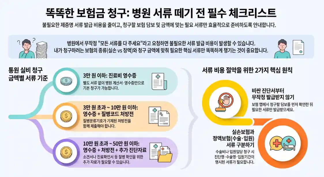 보험금 실비 청구서류 통원 입원 수술 응급실 병원서류 총정리