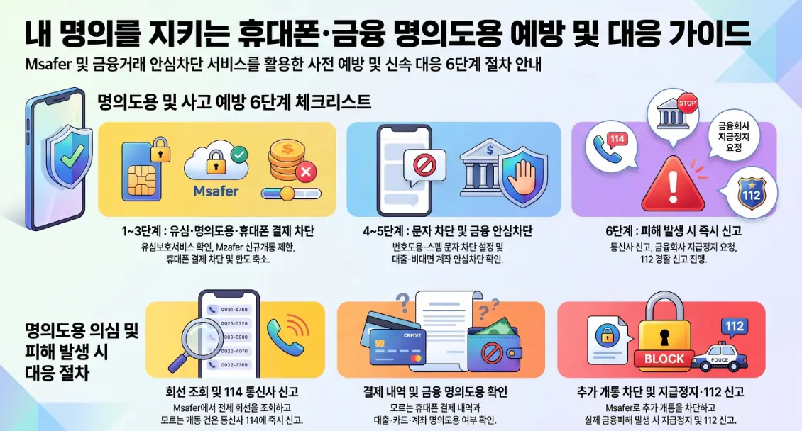 SKT KT LG유플러스 유심보호서비스 명의도용 방지 소액결제 차단 해제방법