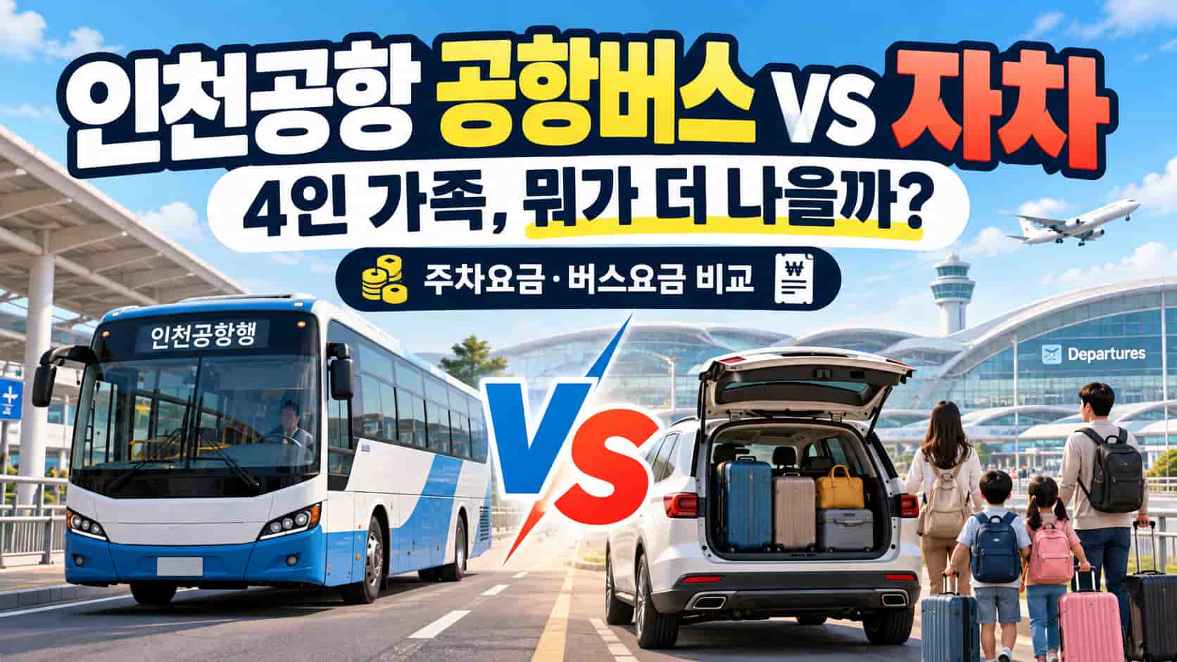 4인 가족 인천공항 공항버스 vs 자차 비교 주차요금 장기주차 가족여행