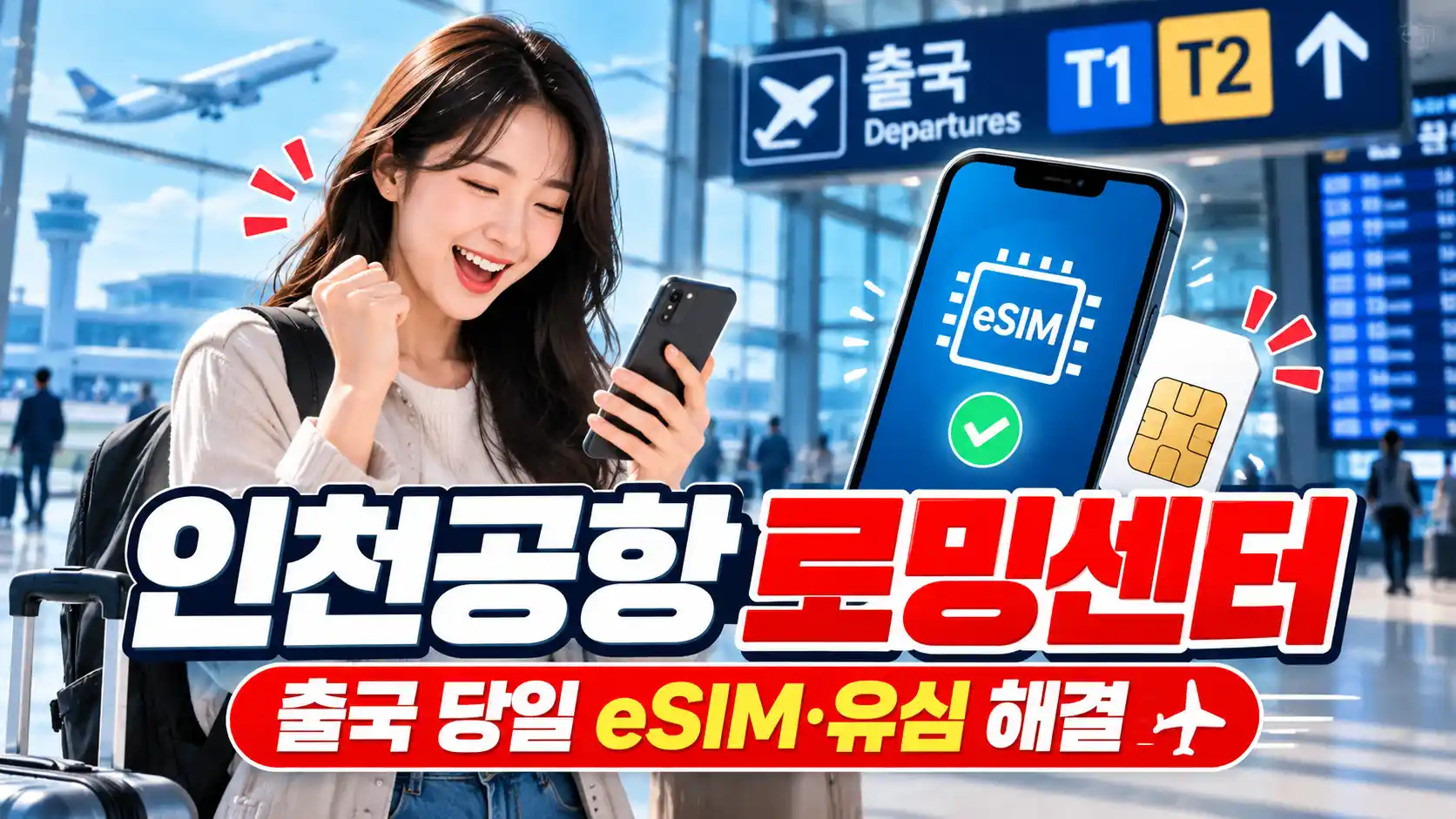 인천공항 로밍센터 출국 당일 eSIM 유심 로밍 해결방법