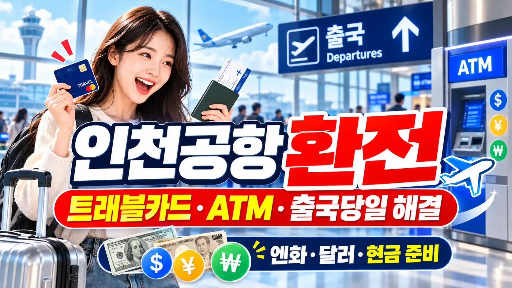 인천공항 환전 출국 당일 트래블카드 해외 ATM 현금 준비방법