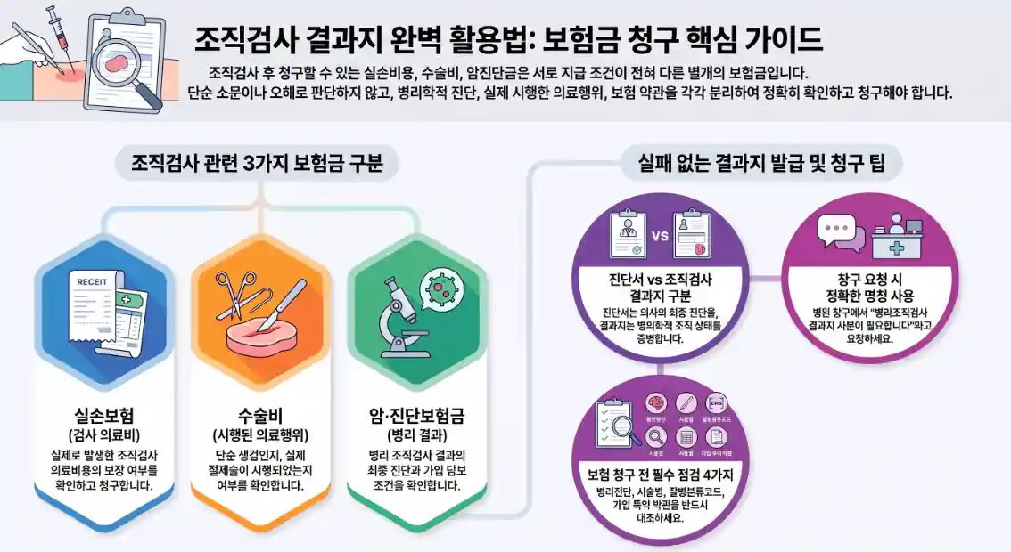 조직검사 결과지 병리검사 결과지 보험청구 실비 발급 재발급 안내